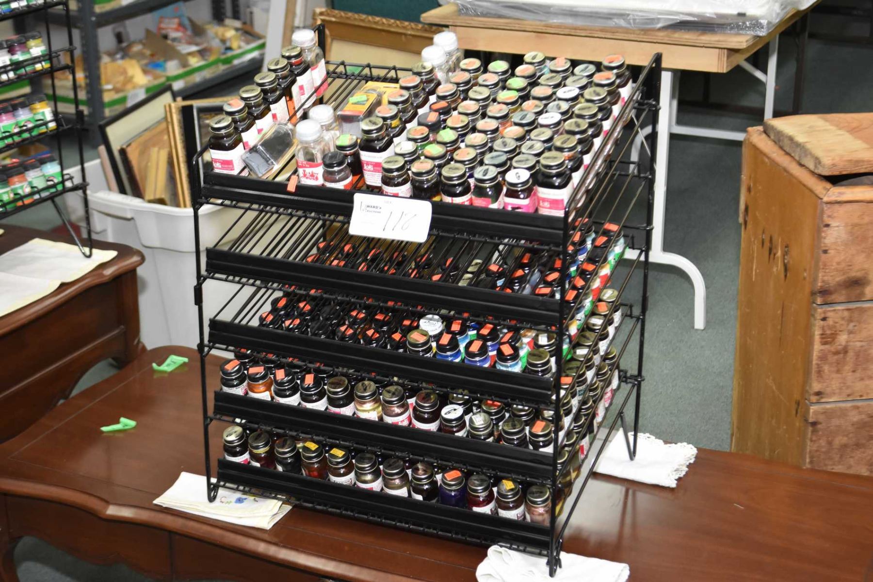 Paint rack containing Floquil oil based paint, retails $4.00-$5.00 per ...