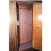 Image 2 : Large antique Sheraton style single door wardrobe with oval bevelled mirror and drawer base