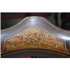 Image 2 : Antique mahogany corner chair with painted and inlaid decoration banding and tapestry upholstery wit