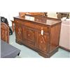 Image 1 : Walnut refractory style sideboard with three doors, drawer and backboard to match lot 265