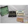 Image 1 : Vintage portable Remington typewriter in case and a Smith Corona Corsair 700 typewriter and a 1950's