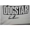 Image 2 : Shadow box framed Kenu Reeves autographed "Dog Star" t-shirt with promotional photographs, overall d