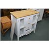 Image 1 : Modern multi-drawer, two door kitchen server with faux butcher block top