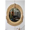 Image 1 : Large gilt framed round wall mirror, 37" X 31" overall dimensions