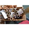 Image 2 : Box lot of metal channel, brass square tubing, length of plastic tubing etc.