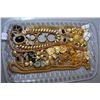 Image 1 : Tray lot of vintage gold toned collectible costume jewellery including necklaces, brooches, bracelet