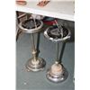 Image 1 : Two chrome and onyx floor standing ashtrays