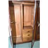 Image 2 : Large matched grain mahogany three door wardrobe, 78" in height