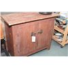 Image 1 : Primitive two door server sized cabinet with hand forged hinges and sliding door latches