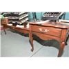 Image 1 : Three piece French provincial walnut parlour set including coffee and two single drawer side tables 