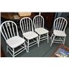 Image 1 : Four painted dining chairs with spindle and bend wood backs