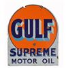 Image 1 : Gulf Supreme Motor Oil D/S Porcelain Sign