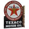 Image 2 : Black T Texaco Motor Oil D/S Flange Porcelain Sign