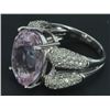 Image 1 : 18kt White Gold Kunzite & Diamond Ring