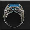 Image 4 : 18kt Blue Topaz & Diamond Ring