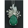 Image 1 : 14kt White Gold Emerald & Diamond Pendant