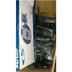 BOX OF LG TV REMOTES AND SPEAKERS