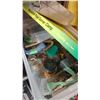 Image 2 : 2 TOTES OF TOOLS AND SHOP SUPPLIES VACCUM AND HOSE REEL