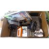 Image 1 : BOX OF ELECTRONICS AND 14 VOLT BATTERY CHARGER