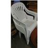 Image 1 : SEVEN WHITE PLASTIC PATIO CHAIRS