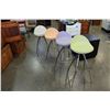 Image 1 : FOUR METAL AND PLASTIC COLORED STOOLS