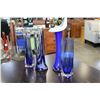 Image 2 : FOUR BLUE ART GLASS VASES