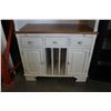 Image 2 : WHITE FOUR DRAWER SERVER WITH HUTCH TOP