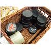 Image 2 : BASKET OF HOCKEY PUCKS MINI LACROSSE STICKS TAPE ETC
