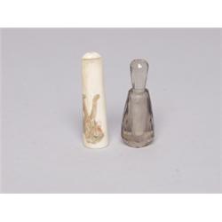 Snuff Bottle Facetted Smokey Quartz