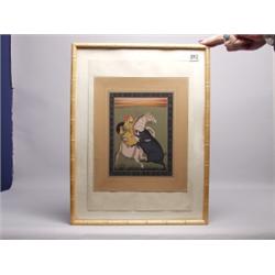 Framed Mogal Painting of Hunting Scene