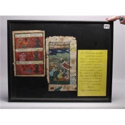 2 Illuminated Hand Painted Pages of Book