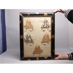 Chinese Watercolour of Five Monks