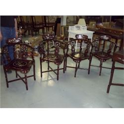 4 Matching Chinese Rosewood Arn Chairs