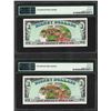 Image 2 : Lot of (2) Consecutive 1988 $1 Disney Dollars Notes PMG Gem Uncirculated 65EPQ