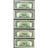 Image 2 : Lot of (5) 1953 $5 Silver Certificate Notes