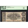 Image 1 : 1863 $10 Confederate States of America Note T-59 PCGS Very Fine 30 Cut Canceled