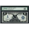 Image 1 : 1899 $1 Black Eagle Silver Certificate Note Fr.236 PMG Choice Extremely Fine 45