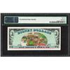 Image 2 : 1988 $1 Disney Dollars Note PMG Gem Uncirculated 66EPQ