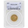 1897 $5 Liberty Head Half Eagle Gold Coin PCGS AU58