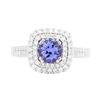 18KT White Gold 1.16 ctw Tanzanite and Diamond Ring