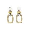 Sterling Silver and 18KT Yellow Gold 0.60 ctw Diamond Earrings