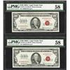 (2) Consecutive 1966A $100 Legal Tender Notes PMG Choice About Uncirculated 58