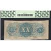 Image 2 : 1863 $20 Confederate States of America Note T-58 PCGS About New 50