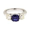 Image 2 : 14KT White Gold 0.99 ctw Sapphire and Diamond Ring