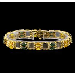 14KT Yellow Gold 12.97 ctw Sapphire and Diamond Bracelet