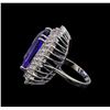Image 3 : GIA Cert 22.59 ctw Tanzanite and Diamond Ring - 14KT White Gold