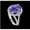 Image 4 : 3.38 ctw Tanzanite and Diamond Ring - 14KT White Gold