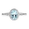 Image 1 : 1.21 ctw Aquamarine and Diamond Ring - 14KT White Gold