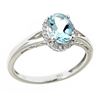 Image 2 : 1.21 ctw Aquamarine and Diamond Ring - 14KT White Gold