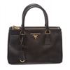 Image 1 : Prada Black Mini Saffiano Lux Galleria Double Zip Tote Bag